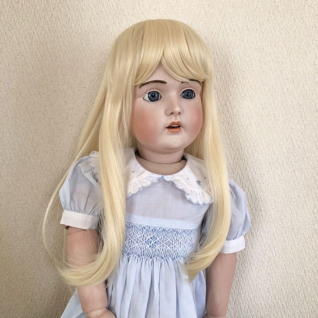 Amazon.co.jp: 大きいドール用ウィッグ① ロングストレート プラチナ